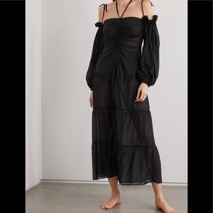 SLEEPING WITH JACQUES Bronte gathered silk-blend chiffon nightdress